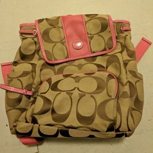 Coach mini backpack and Coach red hat